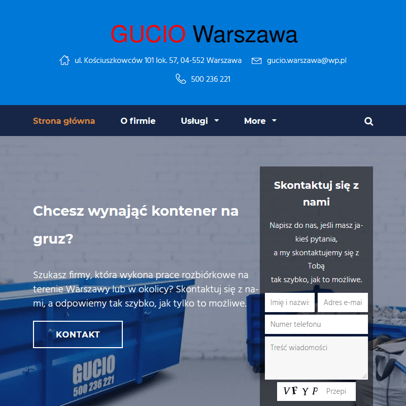 Kontener na gruz wynajem w Ząbkach