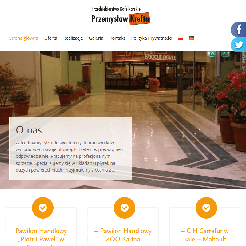 Montaż płytek w obiektach handlowych